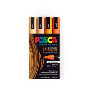 Posca PC-5M Med Blt Orangs Pk4